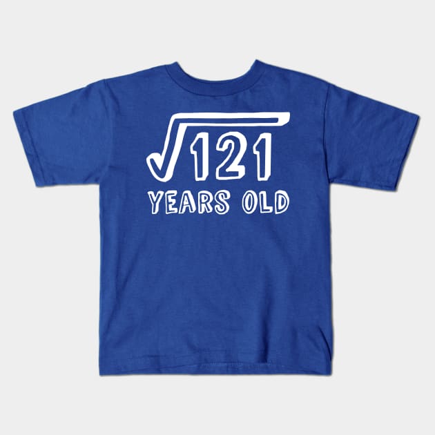 Square Root of 121 Years Old (11th birthday) Kids T-Shirt by Elvdant